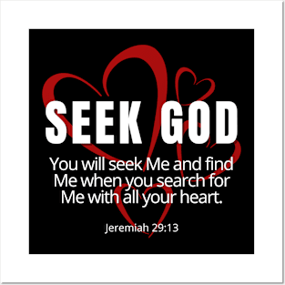 Seek God Jeremiah 29:13 SpeakChrist Inspirational Lifequote Christian Motivation Posters and Art